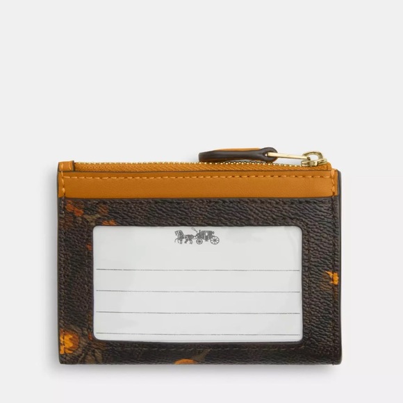 NWT Coach! Mini Skinny Id Case In Signature Canvas With Floral Print